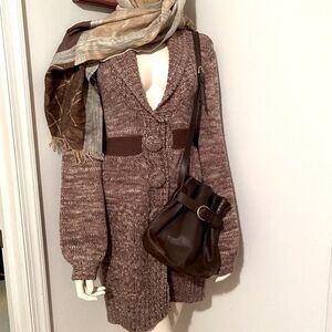 Emphasis heavy knit marbled sweater Small